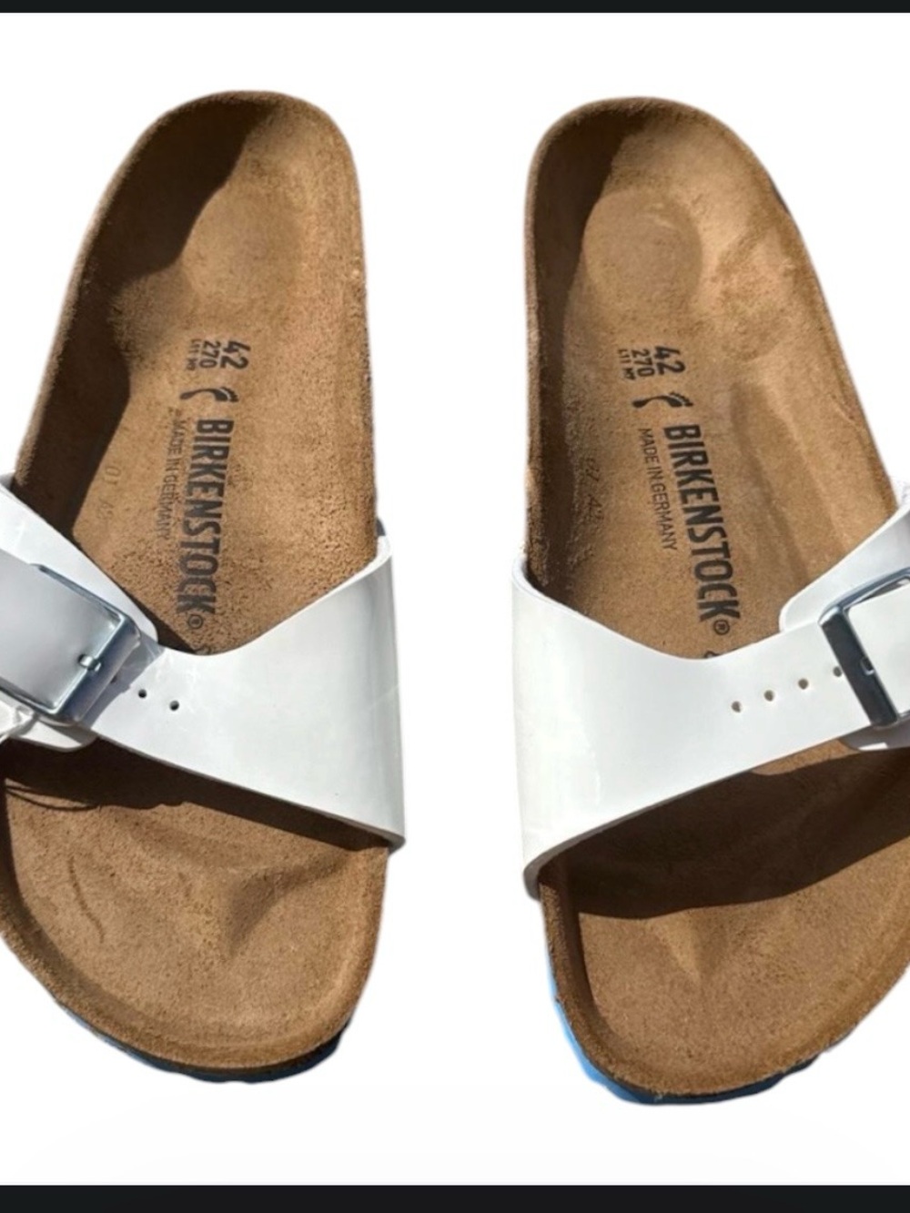 Birkenstock White One Strap Buckle Sandals New With Box Authentic - Picture 3 of 4